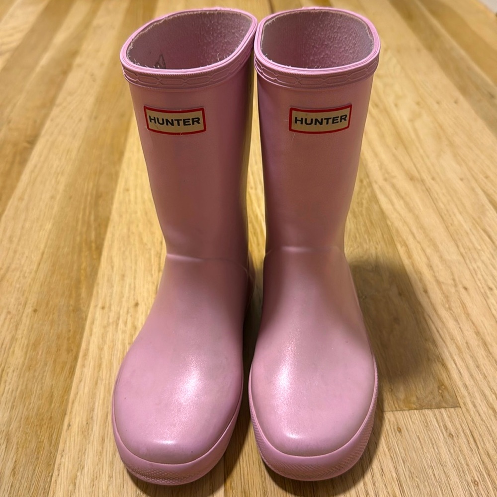 Kids Pink Hunter Rain Boots Size 13US